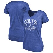 Add Indianapolis Colts NFL Pro Line by Fanatics Branded Women's Personalized Flanker Tri-Blend T-Shirt - Royal To Your NFL Collection