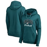 Add Philadelphia Eagles NFL Pro Line by Fanatics Branded Women's Victory Script Pullover Hoodie - Midnight Green To Your NFL Collection