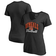 Add Cincinnati Bengals NFL Pro Line by Fanatics Branded Women's Victory Script V-Neck T-Shirt -Black To Your NFL Collection