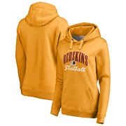 Order Washington Redskins NFL Pro Line by Fanatics Branded Women's Victory Script Pullover Hoodie - Gold at low prices.