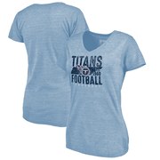 Add Tennessee Titans NFL Pro Line by Fanatics Branded Women's Hometown Collection Tri-Blend V-Neck T-Shirt - Light Blue To Your NFL Collection