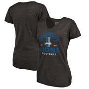 Add Detroit Lions NFL Pro Line by Fanatics Branded Women's Timeless Collection Vintage Arch Tri-Blend V-Neck T-Shirt - Black To Your NFL Collection