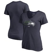 Add Seattle Seahawks NFL Pro Line by Fanatics Branded Women's X-Ray Slim Fit V-Neck T-Shirt - Navy To Your NFL Collection