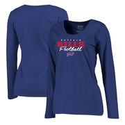 Add Buffalo Bills NFL Pro Line by Fanatics Branded Women's Iconic Collection Script Assist Plus Size Long Sleeve T-Shirt - Royal To Your NFL Collection