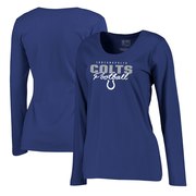 Add Indianapolis Colts NFL Pro Line by Fanatics Branded Women's Iconic Collection Script Assist Plus Size Long Sleeve T-Shirt - Royal To Your NFL Collection