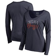 Add Chicago Bears NFL Pro Line by Fanatics Branded Women's Graceful Long Sleeve V-Neck T-Shirt - Navy To Your NFL Collection