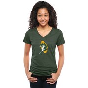 Add Green Bay Packers NFL Pro Line Women's Throwback Logo Tri-Blend V-Neck T-Shirt - Green To Your NFL Collection