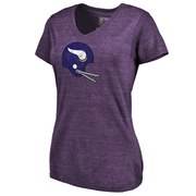 Add Minnesota Vikings NFL Pro Line Women's Throwback Logo Tri-Blend V-Neck T-Shirt - Purple To Your NFL Collection