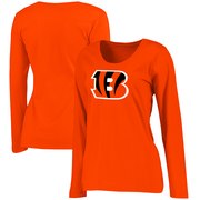 Add Cincinnati Bengals NFL Pro Line by Fanatics Branded Women's Primary Logo Plus-Size Long-Sleeve T-Shirt - Orange To Your NFL Collection