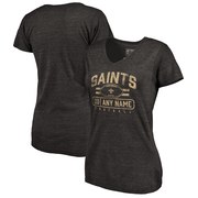 Add New Orleans Saints NFL Pro Line by Fanatics Branded Women's Personalized Flanker Tri-Blend T-Shirt - Black To Your NFL Collection