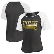 Add Pittsburgh Steelers NFL Pro Line by Fanatics Branded Women's Throwback Collection Fast Pass Tri-Blend T-Shirt - Black To Your NFL Collection