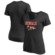 Add Cincinnati Bengals NFL Pro Line by Fanatics Branded Women's Vintage Team Lockup V-Neck T-Shirt - Black To Your NFL Collection