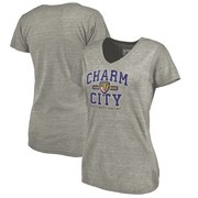 Add Baltimore Ravens NFL Pro Line by Fanatics Branded Women's Hometown Collection Tri-Blend V-Neck T-Shirt - Heathered Gray To Your NFL Collection