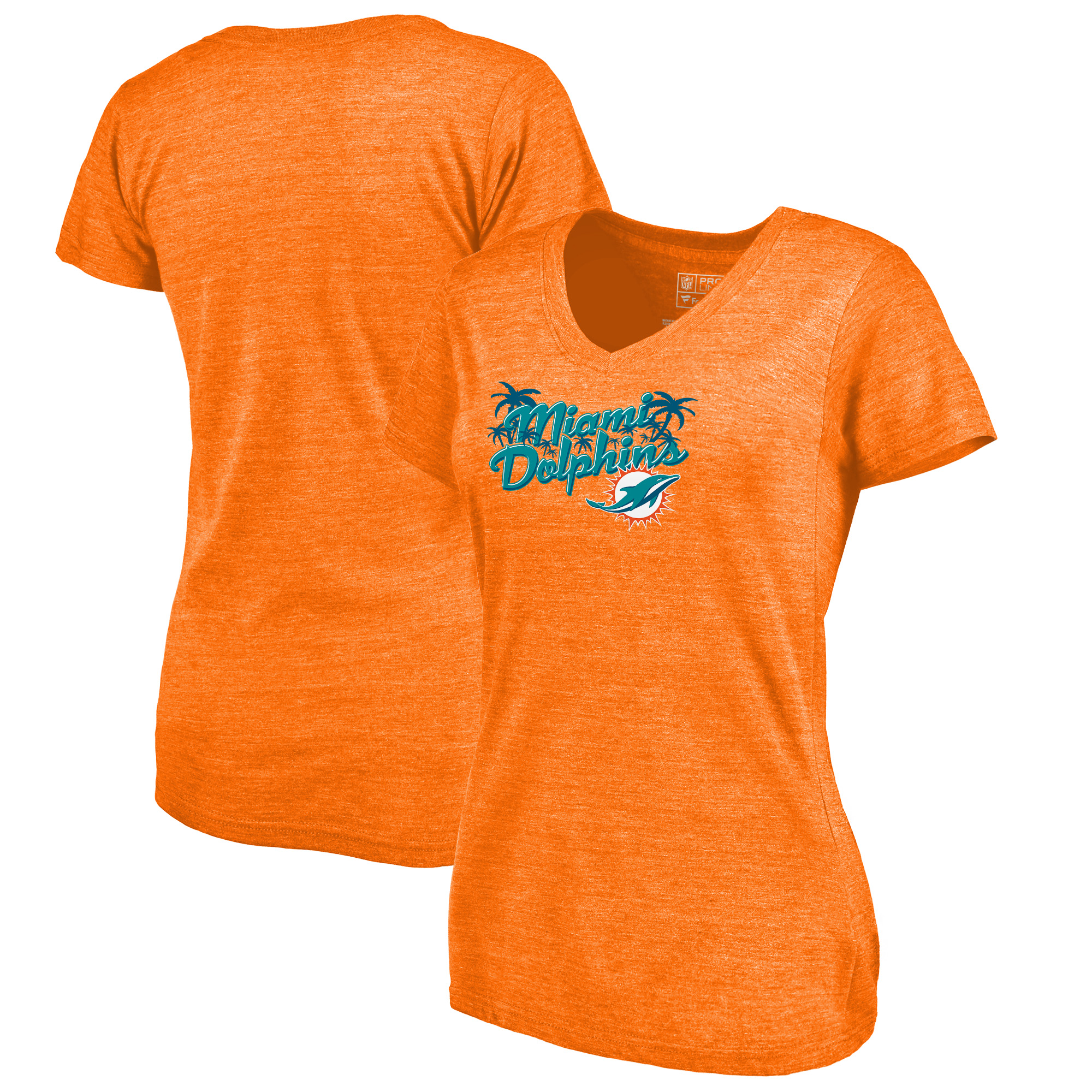 Add Miami Dolphins NFL Pro Line by Fanatics Branded Women's Hometown Collection Tri-Blend V-Neck T-Shirt - Orange To Your NFL Collection