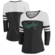 Add Philadelphia Eagles NFL Pro Line by Fanatics Branded Women's Timeless Collection Rising Script Color Block 3/4 Sleeve Tri-Blend T-Shirt - Black To Your NFL Collection