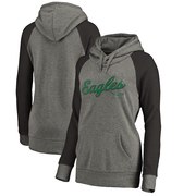 Add Philadelphia Eagles NFL Pro Line by Fanatics Branded Women's Timeless Collection Rising Script Tri-Blend Raglan Pullover Hoodie - Ash To Your NFL Collection