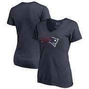 Add New England Patriots NFL Pro Line by Fanatics Branded Women's X-Ray Slim Fit V-Neck T-Shirt - Navy To Your NFL Collection