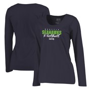 Add Seattle Seahawks NFL Pro Line by Fanatics Branded Women's Iconic Collection Script Assist Plus Size Long Sleeve T-Shirt - College Navy To Your NFL Collection