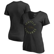 Add Seattle Seahawks NFL Pro Line by Fanatics Branded Women's Camo Collection Liberty V-Neck T-Shirt – Black To Your NFL Collection