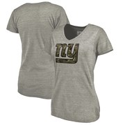 Add New York Giants NFL Pro Line by Fanatics Branded Women's Prestige Tri-Blend V-Neck T-Shirt - Heathered Gray To Your NFL Collection