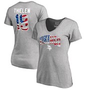 Add Adam Thielen Minnesota Vikings NFL Pro Line by Fanatics Branded Women's Banner Wave Name & Number T-Shirt – Heather Gray To Your NFL Collection