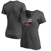 Add Oakland Raiders Fanatics Branded Women's 2018 London Games V-Neck T-Shirt – Heathered Charcoal To Your NFL Collection