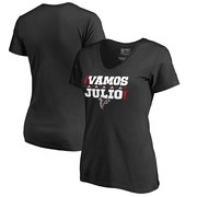 Add Julio Jones Atlanta Falcons NFL Pro Line by Fanatics Branded Women's Vamos V-Neck T-Shirt - Black To Your NFL Collection