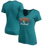 Add Miami Dolphins NFL Pro Line by Fanatics Branded Women's Victory Script V-Neck T-Shirt -Aqua To Your NFL Collection