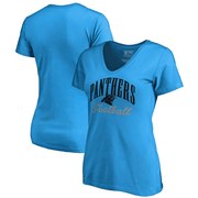 Add Carolina Panthers NFL Pro Line by Fanatics Branded Women's Victory Script V-Neck T-Shirt - Blue To Your NFL Collection