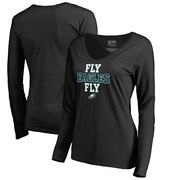 Add Philadelphia Eagles NFL Pro Line by Fanatics Branded Women's Hometown Collection Fly Eagles Fly Long Sleeve T-Shirt - Black To Your NFL Collection