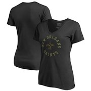 Add New Orleans Saints NFL Pro Line by Fanatics Branded Women's Camo Collection Liberty Plus Size V-Neck T-Shirt – Black To Your NFL Collection