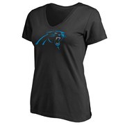 Add Carolina Panthers NFL Pro Line Women's Primary Logo V-Neck T-Shirt - Black To Your NFL Collection