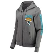 Order Jacksonville Jaguars New Era Women's Playbook Glitter Sleeve Full-Zip Hoodie - Gray at low prices.