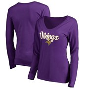 Add Minnesota Vikings Women's Plus Sizes Freehand Long Sleeve T-Shirt - Purple To Your NFL Collection