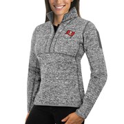 Add Tampa Bay Buccaneers Antigua Women's Fortune Half-Zip Sweater - Heather Gray To Your NFL Collection
