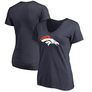 Add Denver Broncos NFL Pro Line by Fanatics Branded Women's Primary Logo T-Shirt - Navy To Your NFL Collection