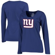 Add New York Giants NFL Pro Line by Fanatics Branded Women's Primary Logo Plus-Size Long-Sleeve T-Shirt - Royal To Your NFL Collection