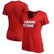 Add Mike Evans Tampa Bay Buccaneers NFL Pro Line by Fanatics Branded Women's Vamos V-Neck T-Shirt - Red To Your NFL Collection