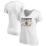 Add New Orleans Saints NFL Pro Line by Fanatics Branded Women's Free Line Plus Size V-Neck T-Shirt - White To Your NFL Collection