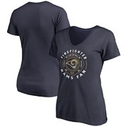 Add Los Angeles Rams NFL Pro Line Women's Firefighter V-Neck T-Shirt - Navy To Your NFL Collection