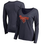 Add Chicago Bears Women's Plus Sizes Freehand Long Sleeve T-Shirt - Navy To Your NFL Collection