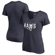 Add Los Angeles Rams NFL Pro Line by Fanatics Branded Women's Arriba V-Neck T-Shirt - Navy To Your NFL Collection