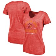 Add Tampa Bay Buccaneers NFL Pro Line by Fanatics Branded Women's Timeless Collection Vintage Arch Tri-Blend V-Neck T-Shirt - Red To Your NFL Collection