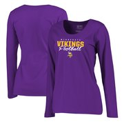 Add Minnesota Vikings NFL Pro Line by Fanatics Branded Women's Iconic Collection Script Assist Plus Size Long Sleeve T-Shirt - Purple To Your NFL Collection