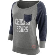 Add Chicago Bears Nike Women's Tailgate Vintage Raglan 3/4-Sleeve T-Shirt - Heathered Gray/Navy To Your NFL Collection