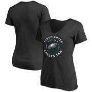 Add Philadelphia Eagles NFL Pro Line Women's Firefighter V-Neck T-Shirt - Black To Your NFL Collection