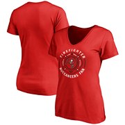 Add Tampa Bay Buccaneers NFL Pro Line Women's Firefighter V-Neck T-Shirt - Red To Your NFL Collection