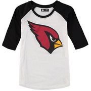 Add Arizona Cardinals 5th & Ocean by New Era Girls Youth 3/4-Sleeve Raglan T-Shirt - White/Black To Your NFL Collection