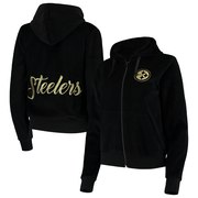 Add Pittsburgh Steelers Women's Velour Suit Full-Zip Hoodie – Black To Your NFL Collection