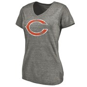 Add Chicago Bears NFL Pro Line Women's Distressed Team Tri-Blend T-Shirt - Ash To Your NFL Collection